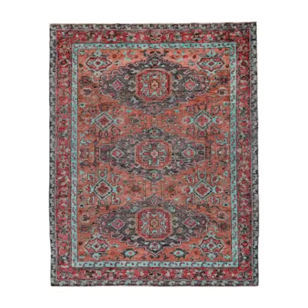 Weave And Wander Bashyr Medallion Hand Knotted Indoor Rectangle Area Rug