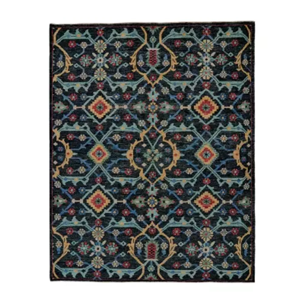 Weave And Wander Bashyr Floral Hand Knotted Indoor Rectangle Accent Rug