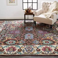 Weave And Wander Bashyr Floral Hand Knotted Indoor Rectangle Accent Rug