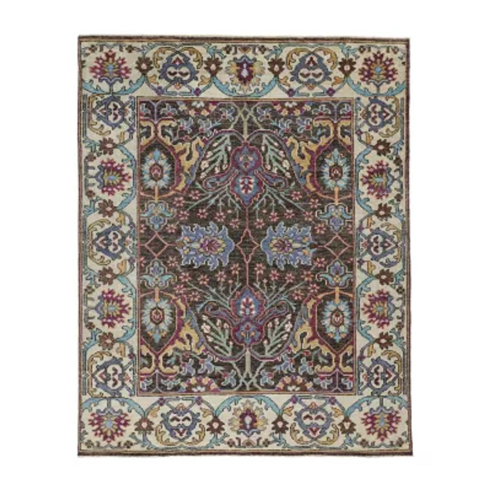 Weave And Wander Bashyr Floral Hand Knotted Indoor Rectangle Accent Rug