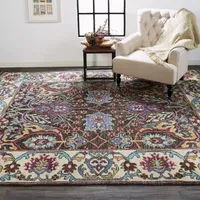 Weave And Wander Bashyr Floral Hand Knotted Indoor Rectangle Accent Rug