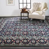 Weave And Wander Bashyr Floral Hand Knotted Indoor Rectangle Area Rug