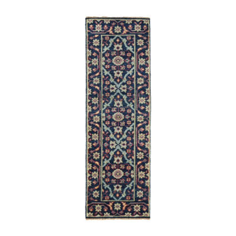 Weave And Wander Bashyr Bordered Hand Knotted Indoor Rectangular Runner