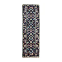 Weave And Wander Bashyr Bordered Hand Knotted Indoor Rectangular Runner