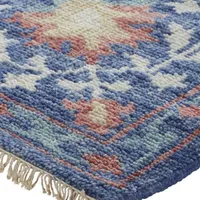 Weave And Wander Bennet Floral Hand Knotted Indoor Rectangle Accent Rug