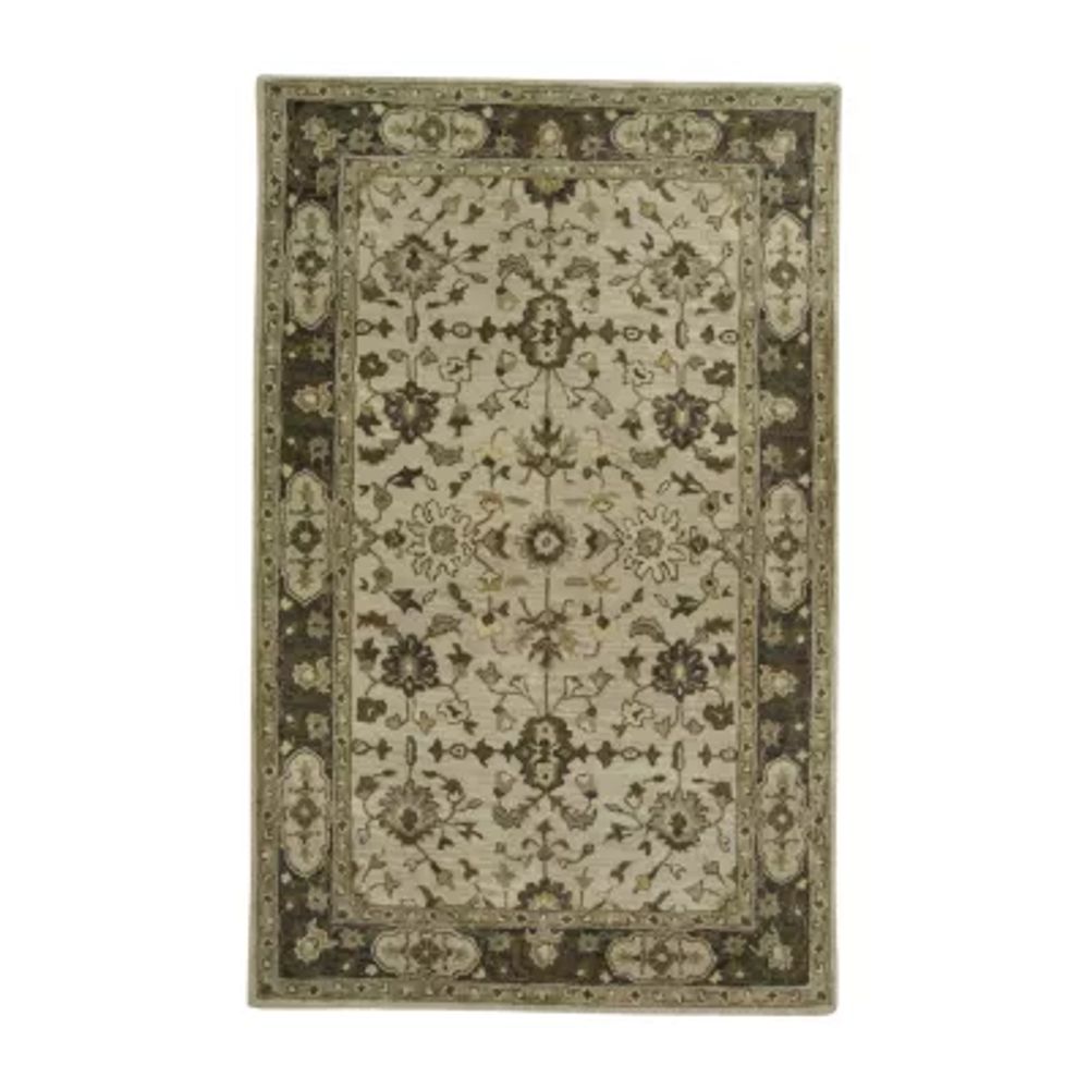 Weave And Wander Botticino Floral Hand Tufted Washable Indoor Rectangle Accent Rug