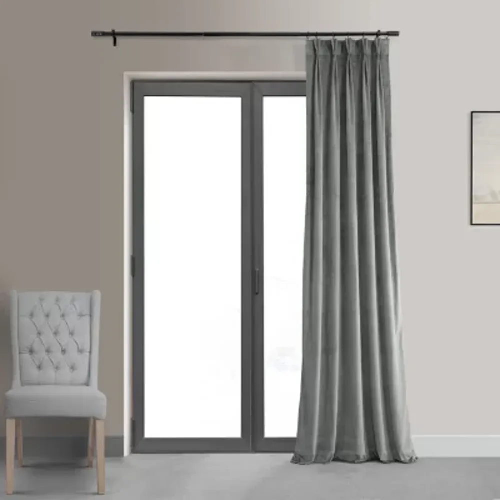 Exclusive Fabrics & Furnishing Signature Pleated Energy Saving Blackout Pinch Pleat Single Curtain Panel