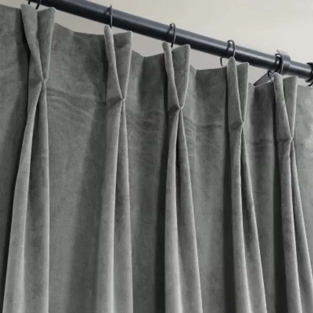 Exclusive Fabrics & Furnishing Signature Pleated Energy Saving Blackout Pinch Pleat Single Curtain Panel