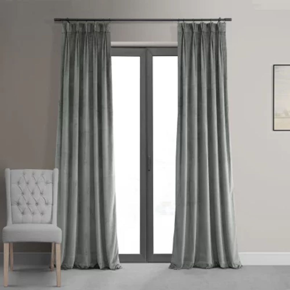 Exclusive Fabrics & Furnishing Signature Pleated Energy Saving Blackout Pinch Pleat Single Curtain Panel