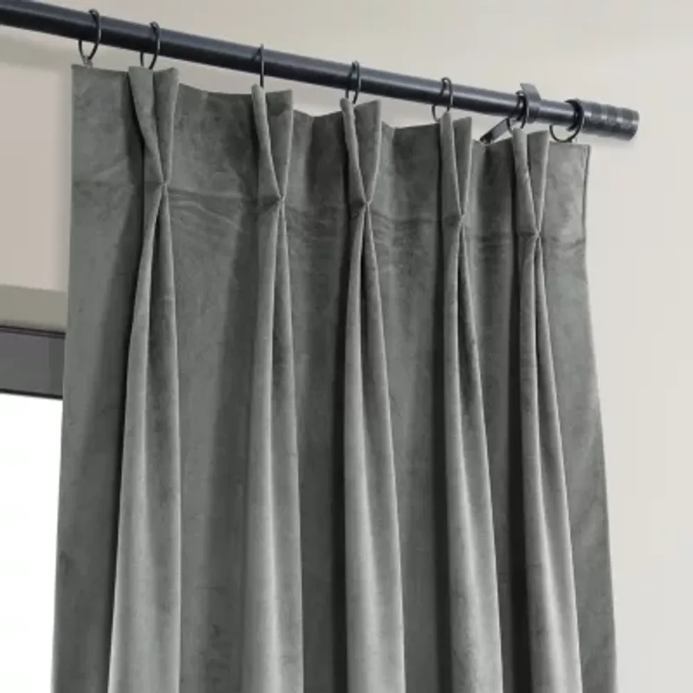 Exclusive Fabrics & Furnishing Signature Pleated Energy Saving Blackout Pinch Pleat Single Curtain Panel
