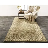 Weave And Wander Botticino Floral Hand Tufted Washable Indoor Rectangle Area Rug