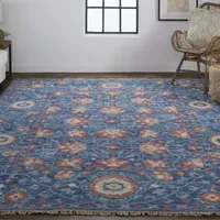 Weave And Wander Bennet Floral Hand Knotted Indoor Rectangle Area Rug