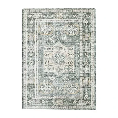 Linery Nava Traditional Geometric Washable Skid Resistant 5'X7' Indoor Rectangular Area Rug