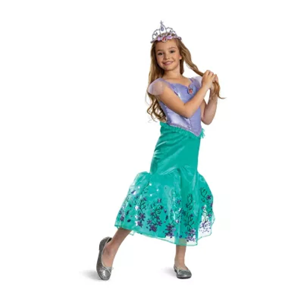 Disney Collection Halloween Ariel Costume With Tiara Girls Dress Up