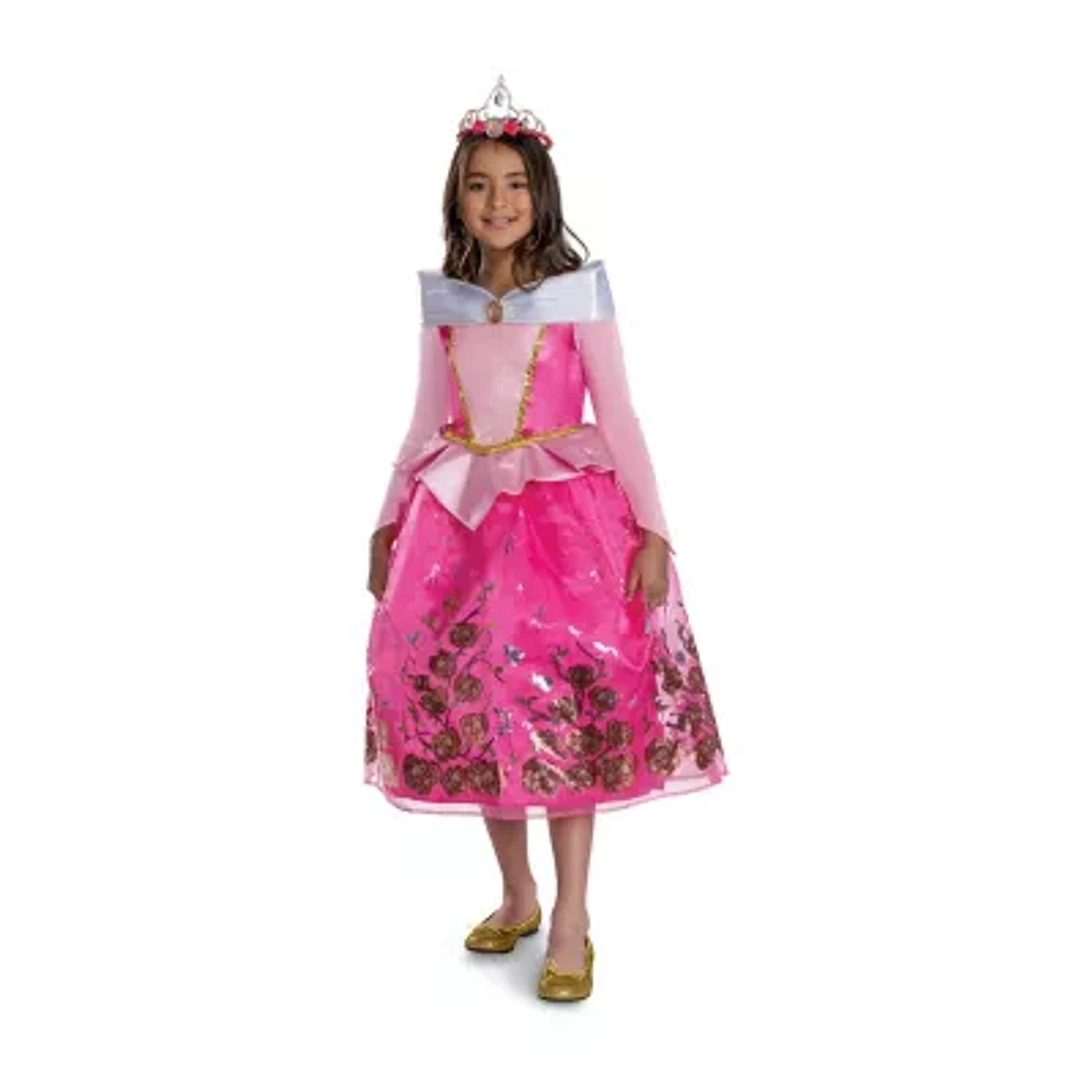 Disney Collection Aurora Costume With Tiara Girls Dress Up