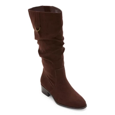 St. John's Bay Womens Fannie Stacked Heel Slouch Boots