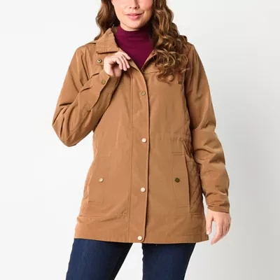 St. John's Bay Womens Removable Hood Lightweight Anorak