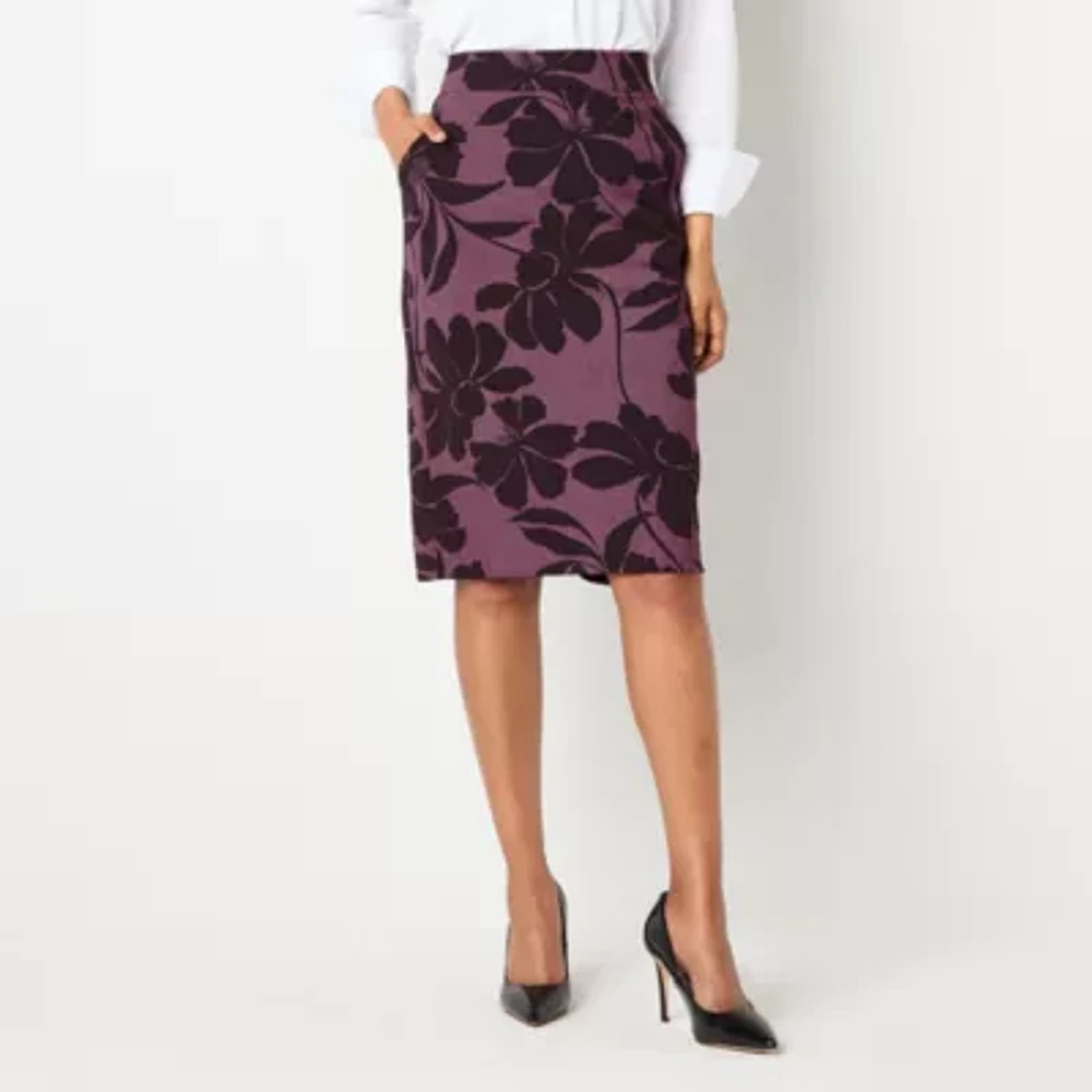 Liz Claiborne Womens Mid Rise Pencil Skirt