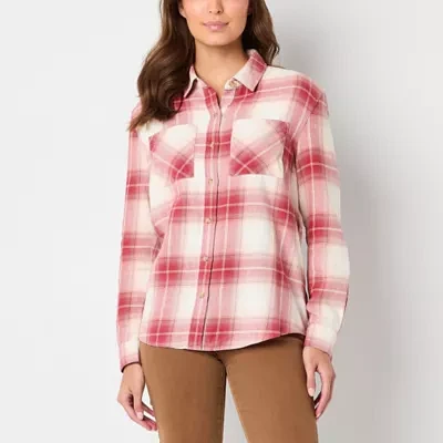 a.n.a Womens Long Sleeve Regular Fit Button-Down Shirt