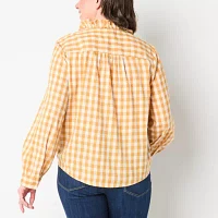 St. John's Bay Womens Long Sleeve Blouse