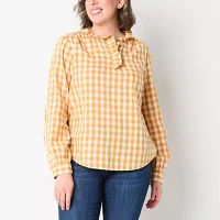 St. John's Bay Womens Long Sleeve Blouse