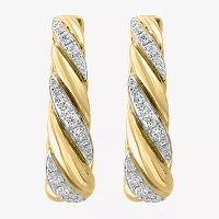 Effy Final Call 1/2 CT. T.W. Natural White Diamond 14K Gold 22.1mm Hoop Earrings