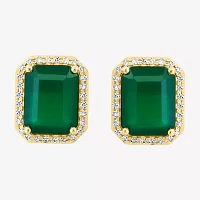 Effy Final Call 1/5 CT. Genuine Green Onyx 14K Gold 11.6mm Stud Earrings