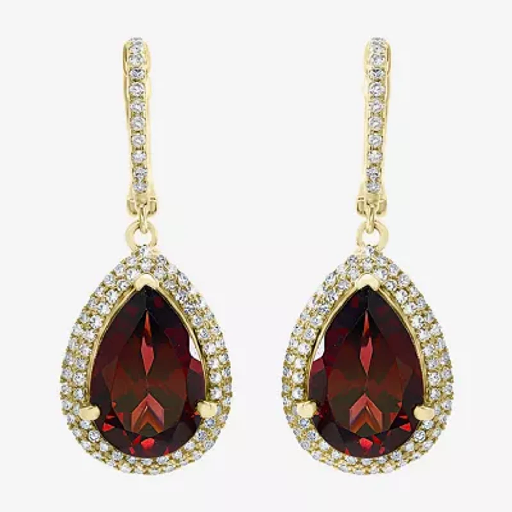 Effy Final Call 1/2 CT. T.W. Genuine Red Garnet 14K Gold Pear Drop Earrings