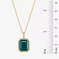 Effy Final Call Womens 1/7 CT. T.W. Genuine Green Onyx 14K Gold Pendant Necklace