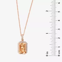 Effy Final Call Womens 1/3 CT. T.W. Genuine Pink Morganite 14K Rose Gold Pendant Necklace