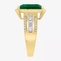 Effy Final Call Womens 1/2 CT. T.W. Genuine Green Onyx 14K Gold Cocktail Ring