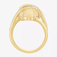 Effy Final Call Womens 1/4 CT. T.W. Genuine White Opal 14K Gold Oval Cocktail Ring