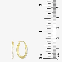 White Cubic Zirconia 10K Gold Round 3 Pair Earring Set