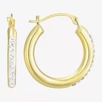 White Cubic Zirconia 10K Gold Round Pair Earring Set