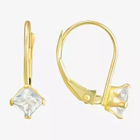 White Cubic Zirconia 10K Gold Round Pair Earring Set