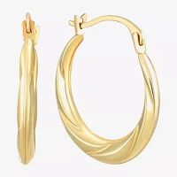 White Cubic Zirconia 10K Gold Round Square 5 Pair Earring Set
