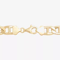 18K Gold Over Silver 9 Inch Semisolid Mariner Chain Bracelet