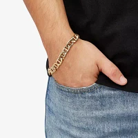 18K Gold Over Silver 9 Inch Semisolid Mariner Chain Bracelet