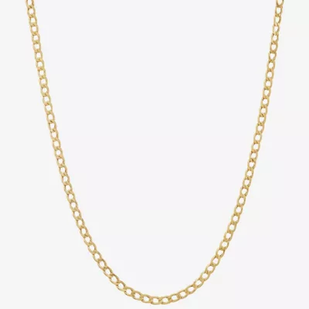 14K Gold 16 Inch Hollow Curb Chain Necklace