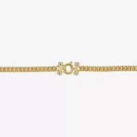 14K Two Tone Gold 18 Inch Solid Curb Chain Necklace