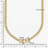 14K Two Tone Gold 18 Inch Solid Curb Chain Necklace