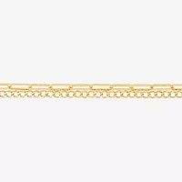 10K Gold 10 Inch Solid Paperclip Ankle Bracelet