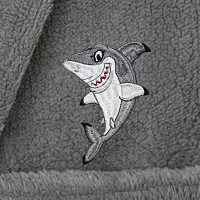 Linum Home Textiles Plush Shark Little & Big Girls Long Sleeve Bathrobe