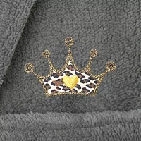 Linum Home Textiles Plush Cheetah Crown Little & Big Girls Long Sleeve Bathrobe