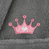 Linum Home Textiles Plush Crown Little & Big Girls Long Sleeve Bathrobe