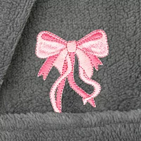 Linum Home Textiles Plush Bow Little & Big Girls Long Sleeve Bathrobe