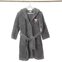 Linum Home Textiles Plush Bow Little & Big Girls Long Sleeve Bathrobe