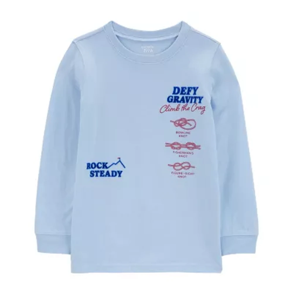 Carter's Little & Big Boys Crew Neck Long Sleeve Graphic T-Shirt