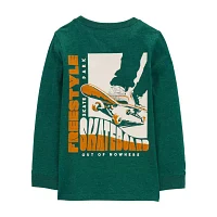 Carter's Little & Big Boys Crew Neck Long Sleeve Graphic T-Shirt