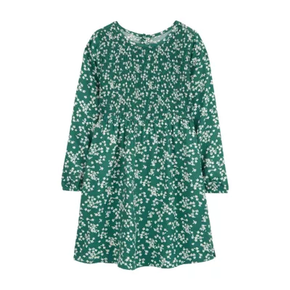 Carter's Little & Big Girls Long Sleeve Fitted A-Line Dress